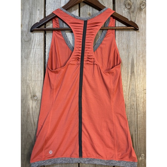 Lululemon Women's Coral Racerback Run Tank Ruched Back Pocket XS - Picture 3 of 4